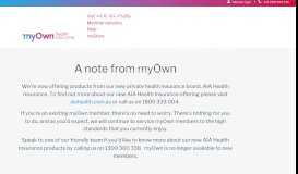 
							         myOwn health insurance: Private health insurance that gives back								  
							    
