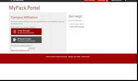 
							         MyPack Portal: North Carolina State University								  
							    