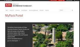 
							         MyPack Portal - Office of Information Technology - NC State University								  
							    