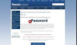 
							         myPassword - Self-Service Password Management - BCTC - Baruch ...								  
							    