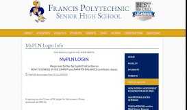 
							         MyPLN - Academic Departments - Francis Polytechnic Senior ...								  
							    