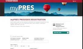 
							         myPRES Provider Registration | Presbyterian Healthcare Services								  
							    