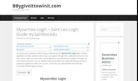 
							         Mysaintleo Login - Saint Leo Login Guide my.saintleo.edu								  
							    