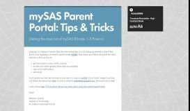 
							         mySAS Parent Portal: Tips & Tricks - Smore								  
							    