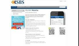 
							         MySBS Online > My Accounts > MySBS Mobile								  
							    