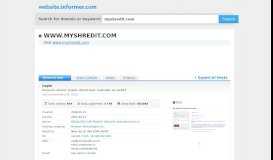 
							         myshredit.com at Website Informer. Visit Myshredit.								  
							    