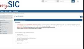 
							         MySIC General Information - Main View | Portal Home Links | my.sic.edu								  
							    