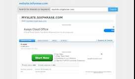 
							         myslate.sixphrase.com at WI. Loading... - Website Informer								  
							    