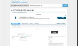 
							         mysmsf.dixon.com.au at WI. myDixon Login - Website Informer								  
							    