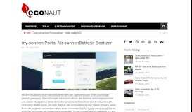
							         my.sonnen Portal für sonnenBatterie Besitzer - Econaut								  
							    