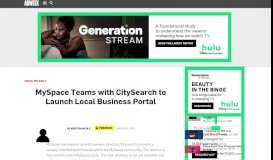 
							         MySpace Teams with CitySearch to Launch Local Business Portal ...								  
							    