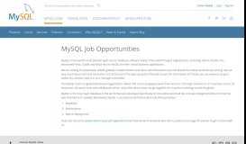 
							         MySQL Job Opportunities - MySQL								  
							    