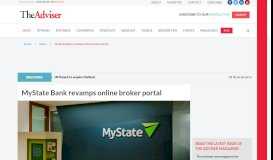 
							         MyState Bank revamps online broker portal - The Adviser								  
							    