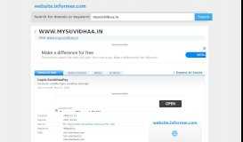 
							         mysuvidhaa.in at WI. Login-SuvidhaaPay - Website Informer								  
							    