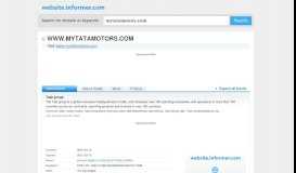 
							         mytatamotors.com at WI. Tata group - Website Informer								  
							    