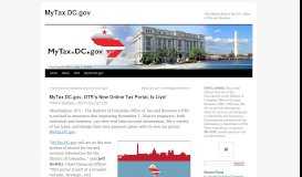 
							         MyTax.DC.gov, OTR's New Online Tax Portal, Is Live!								  
							    