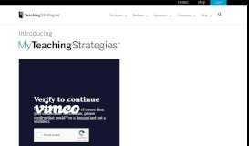 
							         MyTeachingStrategies® - Teaching Strategies								  
							    