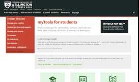 
							         myTools for students | Victoria University of Wellington								  
							    
