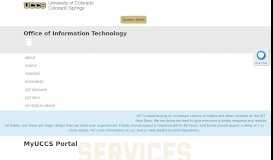 
							         MyUCCS Portal | Office of Information Technology								  
							    
