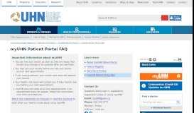 
							         myUHN Patient Portal FAQ - the University Health Network								  
							    