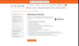 
							         MyUnion Portal | Union College								  
							    