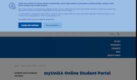 
							         myUniSA Online student portal - Intranet								  
							    