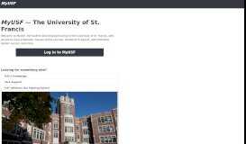 
							         MYUSF Portal - University of St. Francis								  
							    