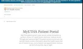 
							         MyUTHA Patient Portal | UT Health Austin								  
							    