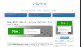 
							         MyVanillaDebitCard Registration And Activation - UPayPortal								  
							    