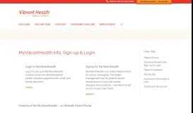 
							         MyVibrantHealth Sign-up | Vibrant Health Family Clinics								  
							    