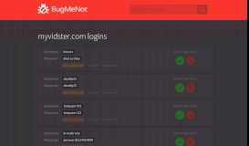 
							         myvidster.com passwords - BugMeNot								  
							    