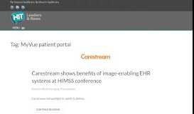 
							         MyVue patient portal | HIT Leaders and News								  
							    