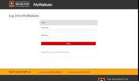 
							         MyWaikato: Log in to the portal								  
							    