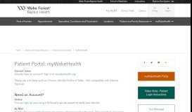
							         myWakeHealth Patient Portal | Wake Forest Baptist, North Carolina ...								  
							    