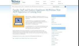 
							         MyWebster New ADP Experience Coming Soon | Webster University								  
							    