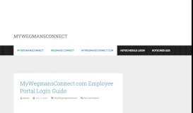 
							         MyWegmansConnect - Online Employee Portal Login								  
							    
