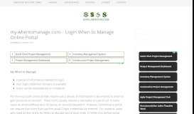 
							         my.whentomanage.com - Login When to Manage Online Portal								  
							    