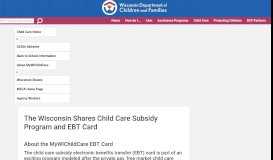 
							         MyWIChildCare EBT Card Home Page								  
							    