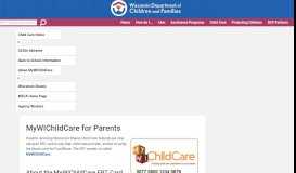 
							         MyWIChildCare for Parents - Wisconsin Department of Children and ...								  
							    