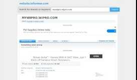 
							         mywipro.wipro.com at Website Informer. Visit Mywipro Wipro.								  
							    