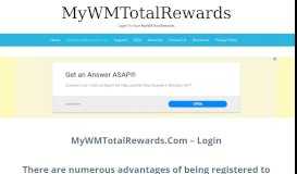 
							         MyWMTotalRewards.Com – Login | MyWMTotalRewards								  
							    