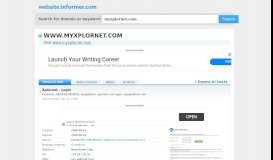 
							         myxplornet.com at WI. Xplornet - Login - Website Informer								  
							    