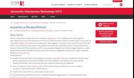 
							         my.yorku.ca (Student Portal) - Computing for Faculty & Staff								  
							    