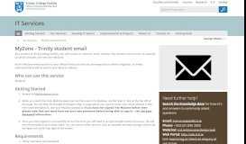 
							         MyZone Student Email - IT Services : Trinity College Dublin								  
							    