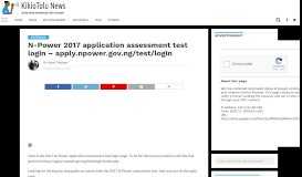 
							         N-Power 2017 application assessment test login - apply.npower.gov ...								  
							    