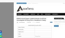 
							         NABCO Portal Open: Update details and print assumption of Duty ...								  
							    