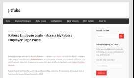 
							         Nabors Employee Login - Access MyNabors Employee Login Portal								  
							    
