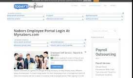 
							         Nabors Employee Portal Login at mynabors.com | Today's Assistant								  
							    