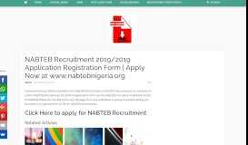 
							         NABTEB Recruitment 2019/2019 Application Registration Form ...								  
							    