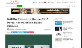 
							         NADRA Closes its Online CNIC Portal for Pakistan Based Citizens ...								  
							    